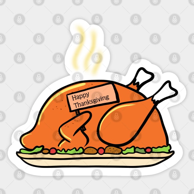 Funny thanksgiving turkey Sticker by Mermaidssparkle